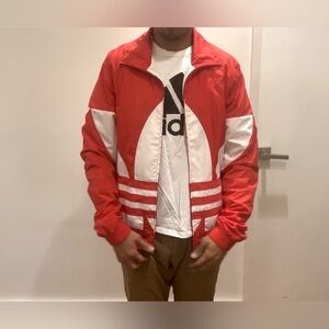 Red adidas windbreaker zip up